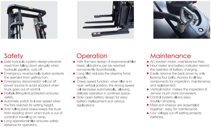 Palet Stacker Listrik Efisiensi Tinggi 1.5t Load Bearing 6