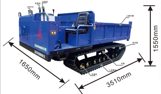 Mesin Diesel tipe 5ton Crawler Transport Cargo Dumper Untuk Perkebunan Sawit