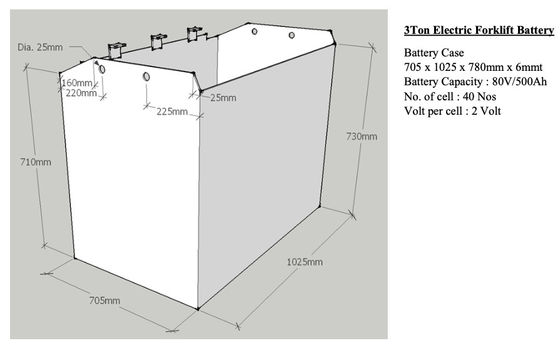 500AH 80v baterai traksi forklift