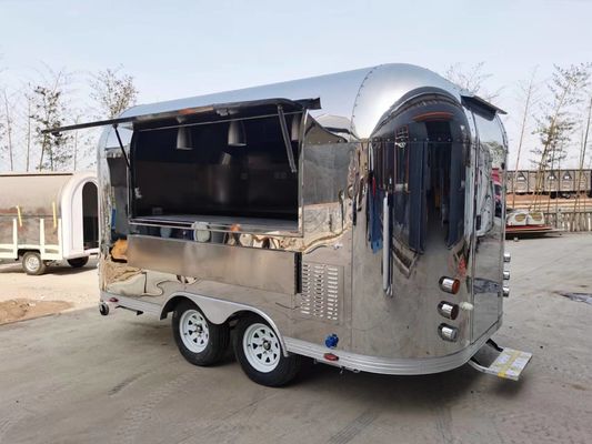 Food Trailer Stainless Steel Fast Food Truck Cart tersedia untuk dijual