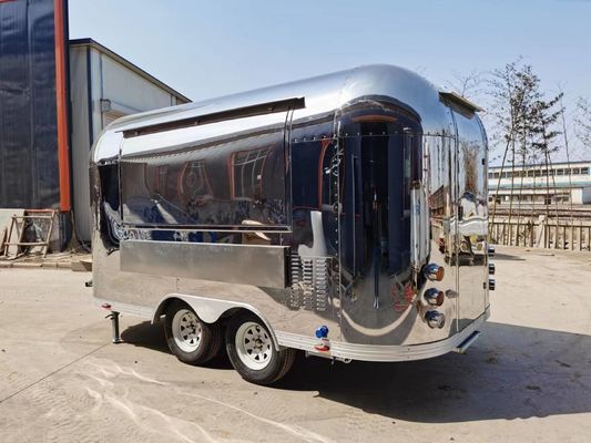 Food Trailer Stainless Steel Fast Food Truck Cart tersedia untuk dijual