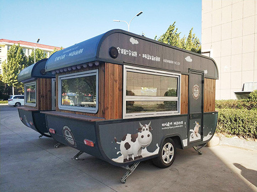 Australia Standar Outdoor Mobile Food Trailer Kopi Es Krim Hot Dog Pizza Sarapan Kembali