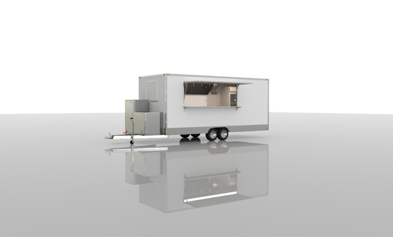 2024 Food Truck Trailer Outdoor Mobile Food Trailer Kopi Es Krim Hot Dog Pizza Makanan ringan