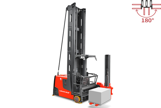 1.6 Ton Electric Stacker Lifter 14,2 Meter Tinggi Angkat Manusia dipasang untuk jalur sempit