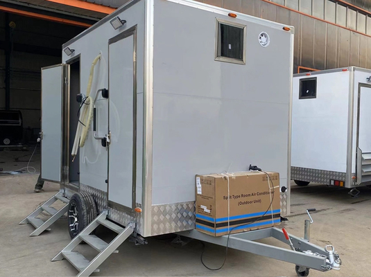 Afforda Mewah Kualitas Tinggi Portable Toilet Kamar Mandi Mobil Toilet Trailer Untuk Pantai Pesta Pernikahan Berbagai Skenario