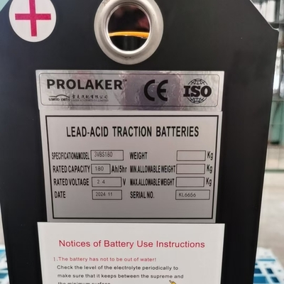 Baterai forklift yang disesuaikan 24v 180Ah/5 jam Baterai traksi asam timbal umur siklus panjang