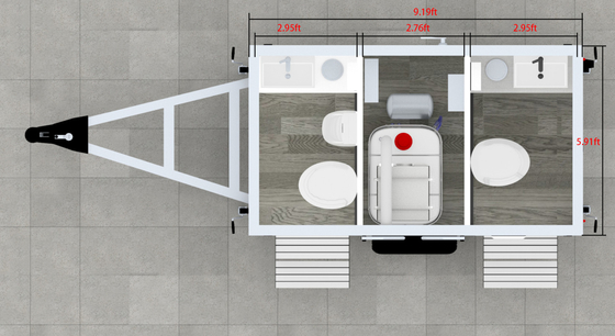 Pembuatan trailer toilet yang dapat disesuaikan Papan isolasi yang diekstrusi/trailer toilet shower portabel serat kaca
