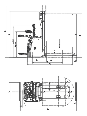 EP RSL16 PRO 1600kg Lithium Stacker Lipat untuk Lorong Gudang Sempit