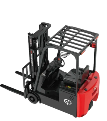 Kompak 1,5 Ton 3 Roda Electric Counterbalance Forklift Langit-langit rendah Cargo Lift Gunakan Dibangun di Li-ion Charger Peluang Pengisian Forklift
