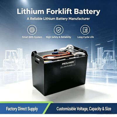 Baterai lithium-ion aman berkapasitas tinggi, dilengkapi dengan sistem perlindungan BMS bawaan yang andal, bebas perawatan & masa pakai lama, kompatibel dengan sebagian besar merek forklift