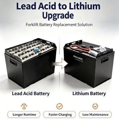 ProLaker Drop-in Lead-Acid Replacement LiFePO4 Forklift Baterai 24V 48V 80V, 210Ah-880Ah Disesuaikan Untuk Forklift Listrik Palet Truk Stacker Warehouse Material Handling Dengan Smart BMS