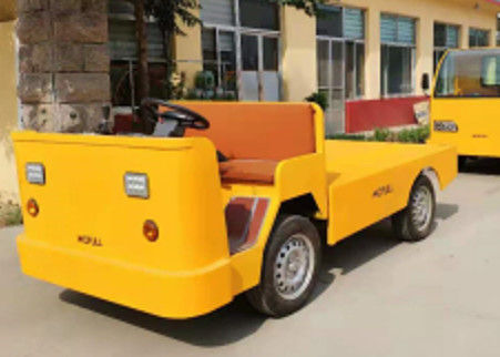 Intelligent Electric Control Low Speed Open Electric Vehicle Flatbed Trailer Dengan 2 Kursi Dan Pengisi Daya 60V/18A