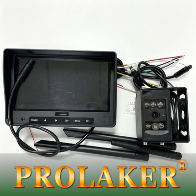 2.4G Wireless 7 Inch FHD Laser Positioning Forklift Monitoring System IP68 Waterproof Anti-Collision Camera dengan Rekaman Loop