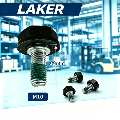 Pabrik Outlet LAKER M10*22 Plastic Insulated Hex Fastener, OEM ODM Custom High Strength Galvanized Anti-Vibration Self-Locking Screw, Spot Supply Nylon Patch Anti-Corrosion Insulated Fitting