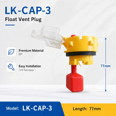 Steker Ventilasi Baterai PP LK‑CAP‑3 yang tahan lama untuk Baterai Penyimpanan Asam Timbal Forklift