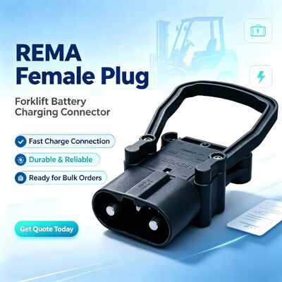 EC320A Konektor Baterai Forklift Pria Wanita Gaya REMA Steker Soket Pengisian Daya Industri Tahan Asam untuk Truk Palet Forklift Listrik